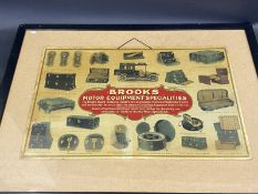 A superb pair of Brooks pictorial showcards both showing various Brooks products including trunks,