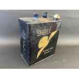 A Shell Aviation Spirit two gallon petrol can with Shell brass cap, unusually with lettering to