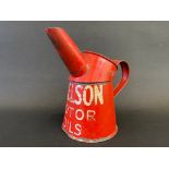 A Thelson Motor Oils pint pourer, dated 1945.