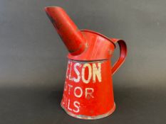 A Thelson Motor Oils pint pourer, dated 1945.