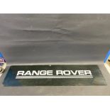 A Range Rover perspex showroom hanging sign, 48 x 12".