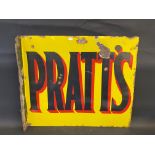 A Pratt's double sided enamel sign with hanging flange by Franco, dated February 1922, 21 x 18".