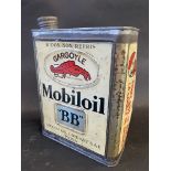 A French Gargoyle Mobiloil 'BB' grade rectangular oil can.