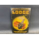 A Lodge spark plugs tin advertising sign, 8 x 12".