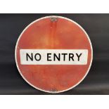 A large No Entry circular road sign, 30" diameter.