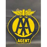An AA Agent double sided enamel sign by Franco, 22 x 25".