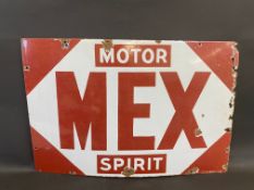 A Mex Motor Spirit rectangular enamel sign by Protector, 30 x 20".