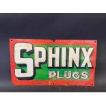 A small Sphinx Plugs rectangular enamel sign, older restoration, 16 x 9".