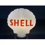 A Shell glass petrol pump globe by Hailware, fully stamped underneath 'Property of Shellmex & BP