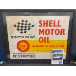 A large framed and glazed original Shell Motor Oil advertising poster, detailing a win by Mr. N.R.