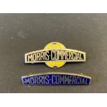 Two Morris Commercial lapel badges.