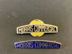 Two Morris Commercial lapel badges.