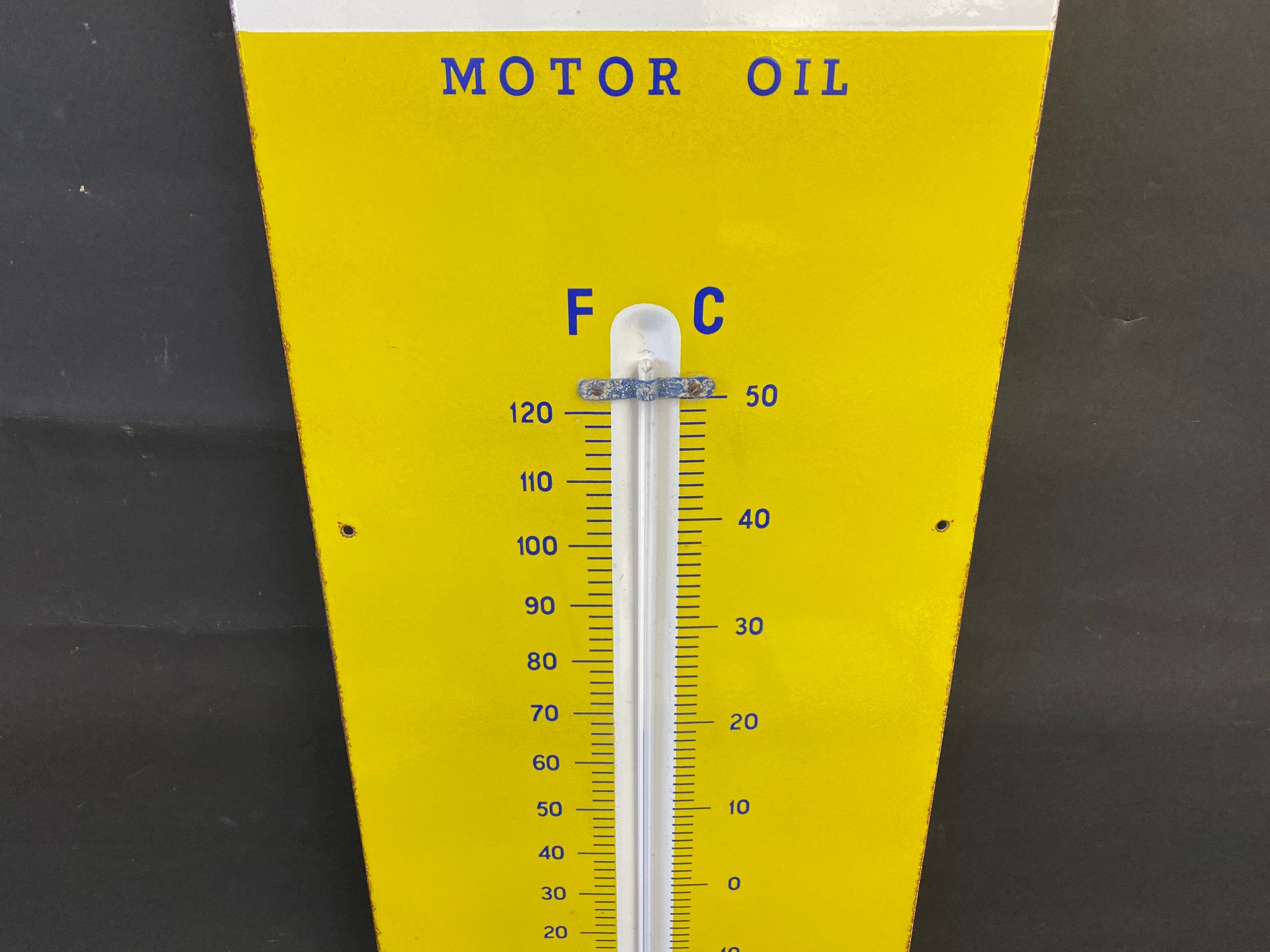 A Duckham's 20-50 Motor Oil enamel thermometer in very good condition, complete with working tube, - Image 3 of 5