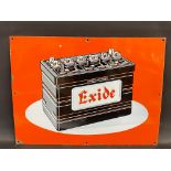 An Exide batteries pictorial enamel advertising sign, 24 x 18".