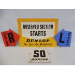 A Dunlop rally poster dated 1951, 19 x 14" plus three directional arrows on card, each 9 1/2 x 9 1/