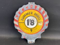 An original and rare Summer Shell petrol pump tag/price holder sign.