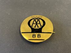 An AA patrolman's lapel badge for box 88.