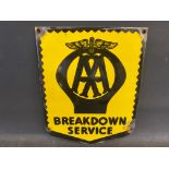 A small AA Breakdown Service enamel sign, 7 x 9".