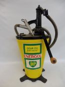 A garage forecourt greaser with decals for BP Energol Gear Oil SAE 140 EP.