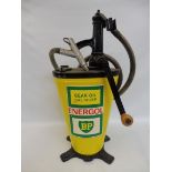 A garage forecourt greaser with decals for BP Energol Gear Oil SAE 140 EP.