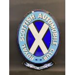 A Royal Scottish Automobile Club double sided enamel sign of good colour, minor older re-touching,