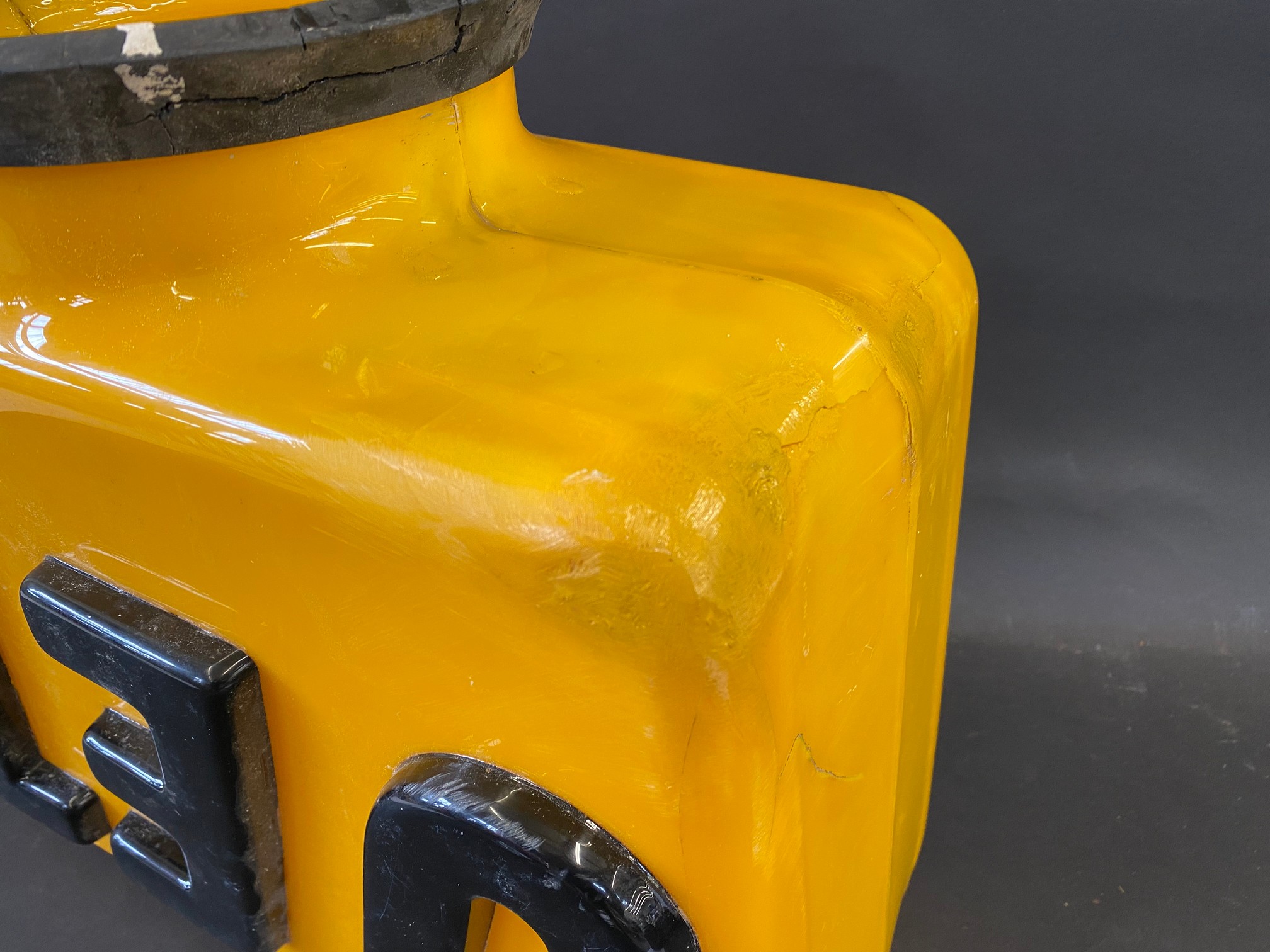 A Jet yellow plastic petrol pump globe, repaired damage. - Image 4 of 7