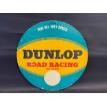 A Dunlop Road Racing circular advertising card sign, 24" diameter.