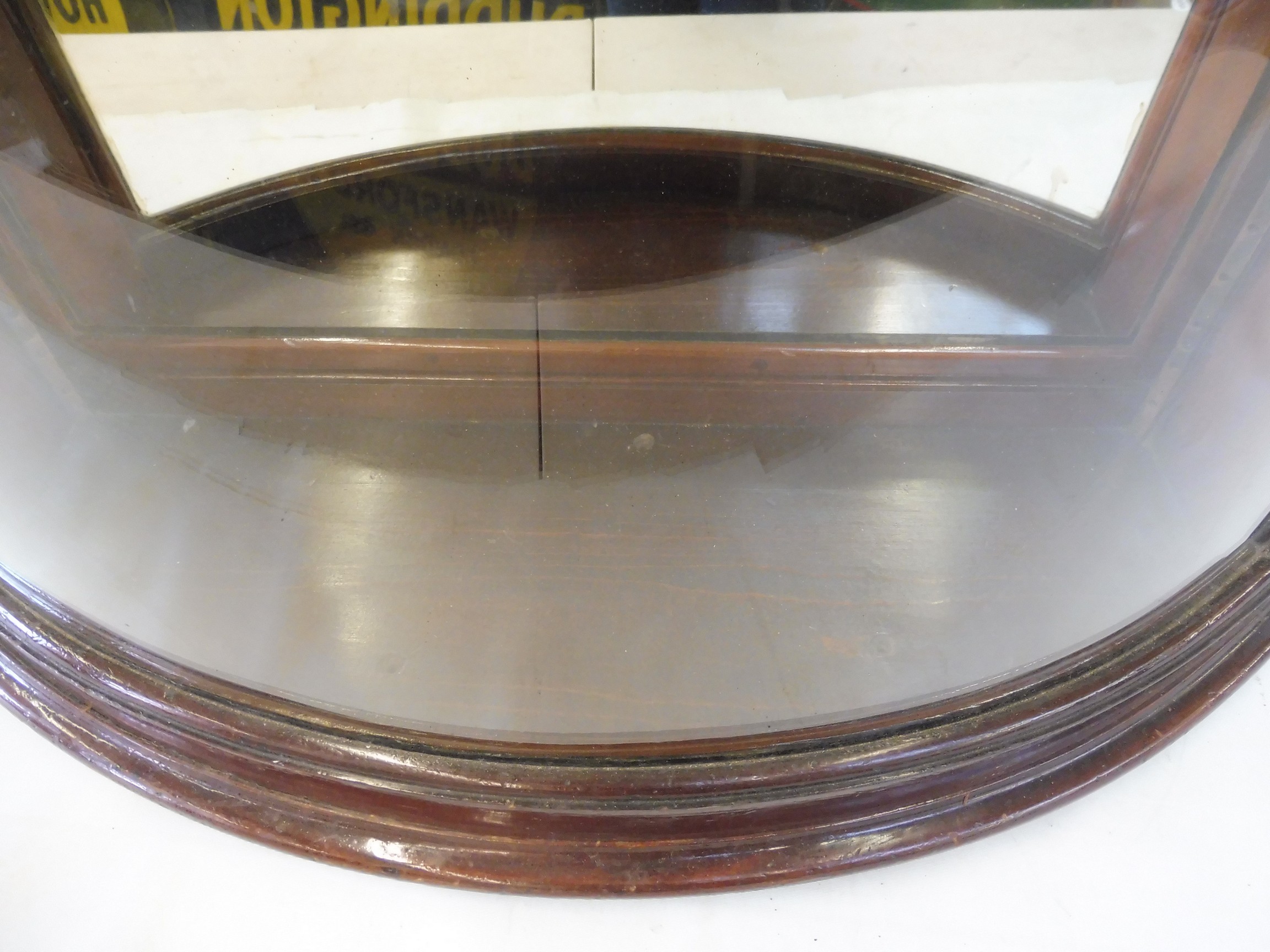 A bow glass fronted rear opening display cabinet with two glass shelves, 24 3/4" w x 35 1/2" h x - Image 5 of 9