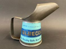 A Smiths Bluecol Anti-Freeze half pint measure, in good condition.
