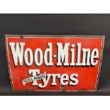 A Wood-Milne Tyres rectangular enamel sign, 36 x 24".