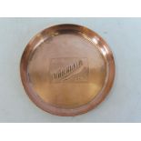 An early and unusual copper ashtray advertiisng Watsonian side car (motorcycle).