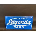 A reproduction Lagonda Cars rectangular enamel sign, 24 x 12".