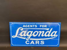 A reproduction Lagonda Cars rectangular enamel sign, 24 x 12".