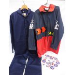 An RAC Technical Services boiler suit, an RAC roadside jacket plus an assortment of embroidered