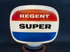 A Regent Super glass petrol pump globe by Webb's Crystal Glass Co.
