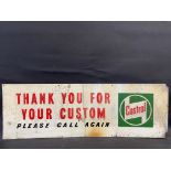 A Castrol Thank You For Your Custom rectangular aluminium sign, 48 x 16".