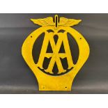 An AA box die-cut aluminium sign, 16 x 18".