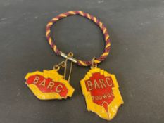 A pair of 1951 B.A.R.C. Goodwood motor racing enamel badges, both numbered 1219.