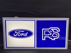 A Ford RS illuminated lightbox. 32 x 16 x 4".
