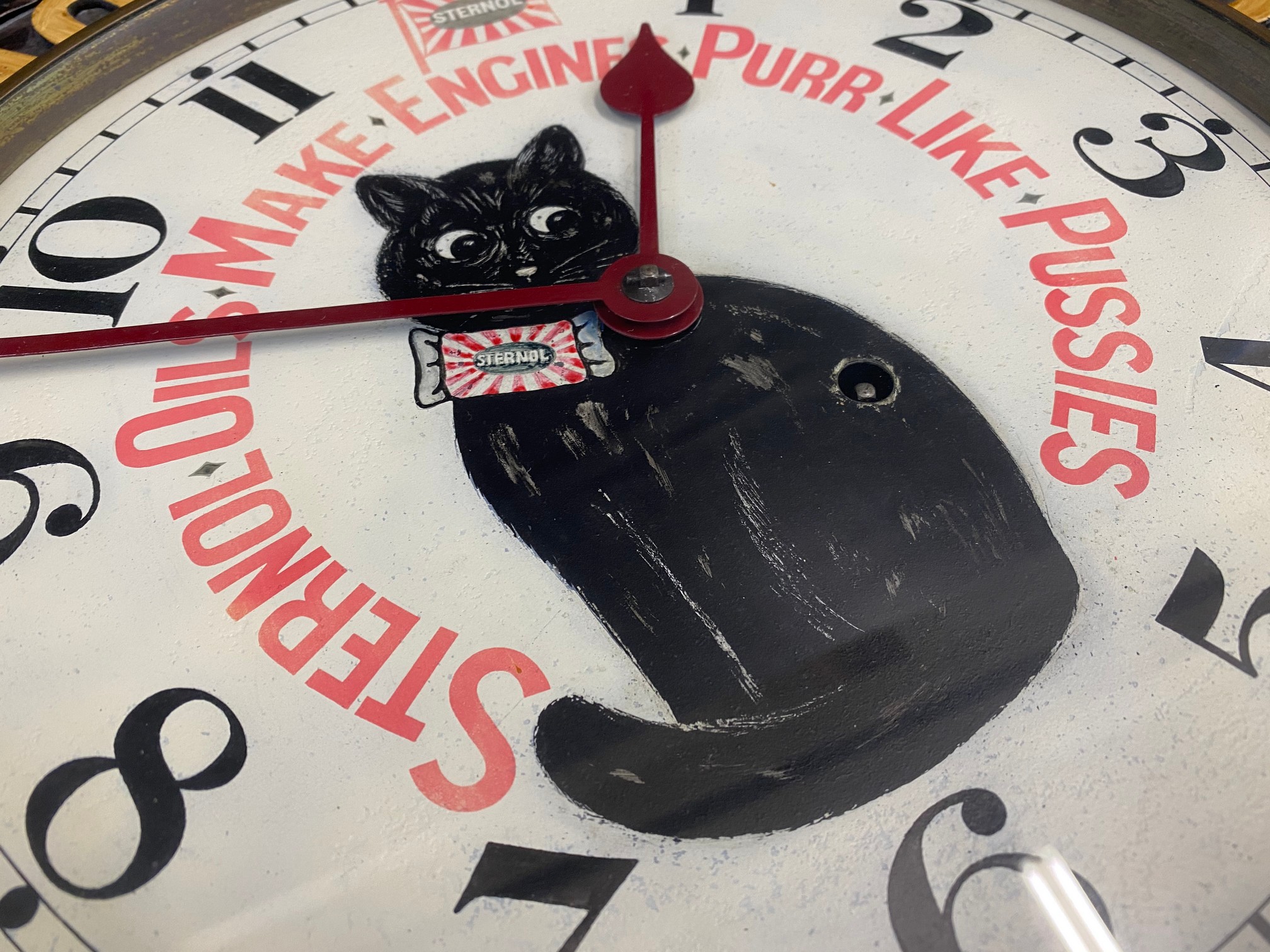 A rare Sternol wall clock bearing the words 'Sternol Brings You Good Luck', restored. - Image 2 of 5