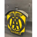 A rare and possibly unique paraffin/oil powered AA lightbox, with die-cut AA Agent signs to each