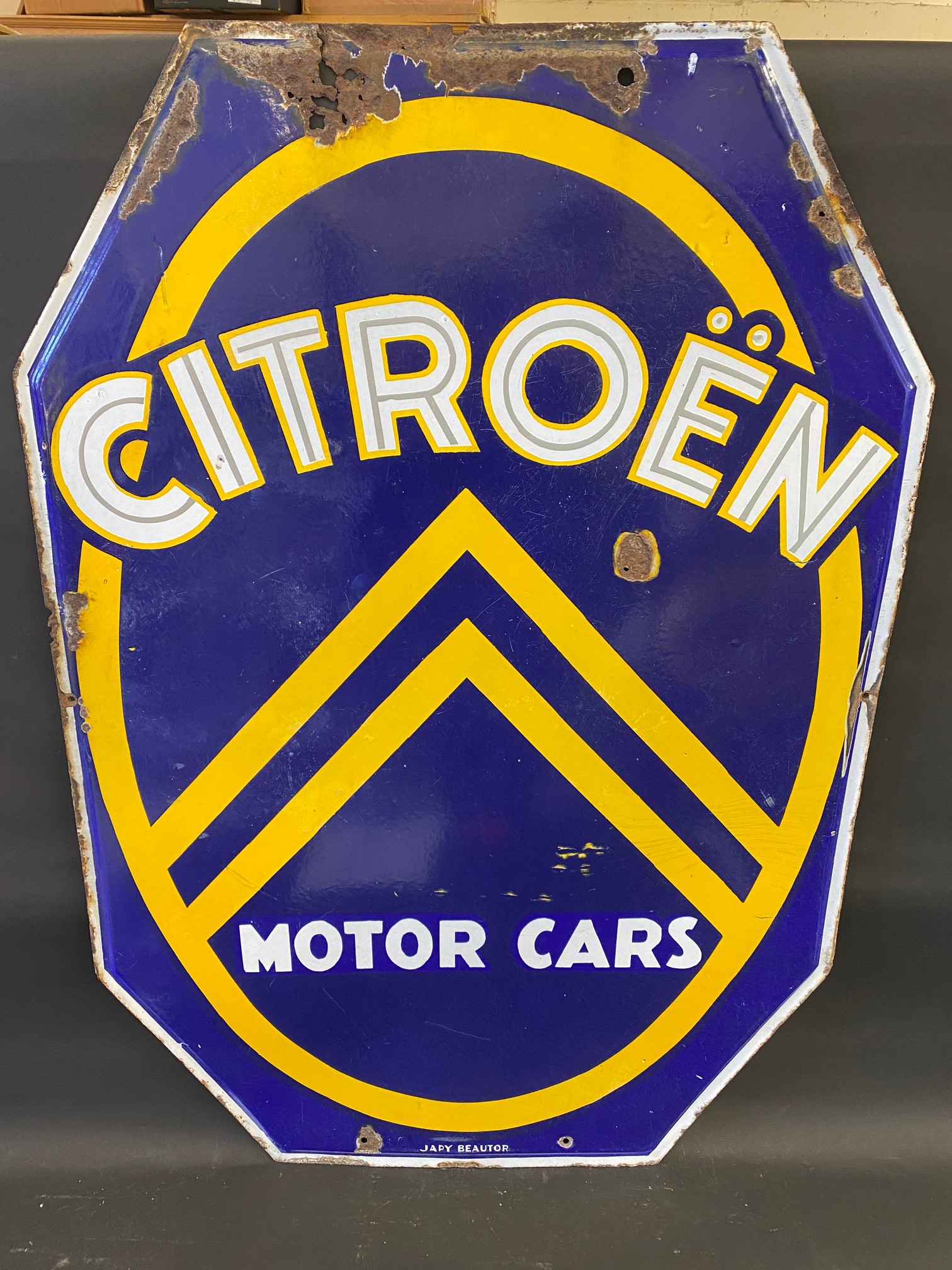 A large Citroen Motor Cars double sided enamel sign, 30 x 44". - Image 4 of 6