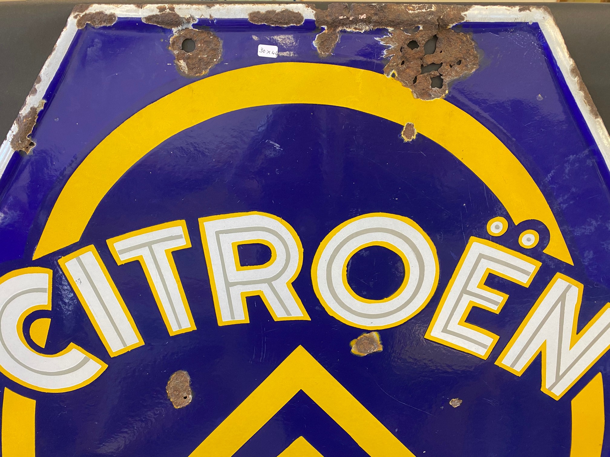 A large Citroen Motor Cars double sided enamel sign, 30 x 44". - Image 2 of 6