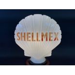 A Shellmex glass petrol pump globe by Hailware, fully stamped underneath, one large chip to neck