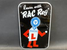 An 'RAC Reg' Learner Driver enamel sign, 7 1/4 x 12".