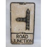 An aluminum road sign - Road Junction by Gowshall Limited with raised glass reflectors, 12 x 21".