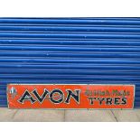 An Avon Tyres rectangular enamel sign, 64 x 13 1/2".