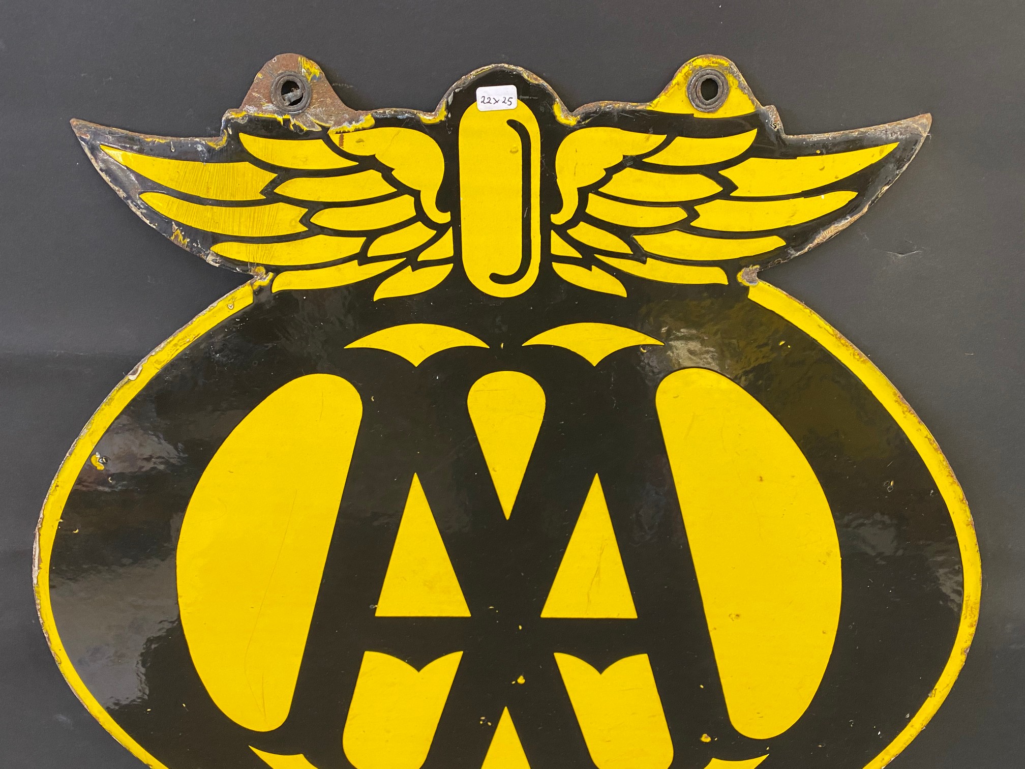 An AA Garage double sided enamel sign by Franco, 22 x 25". - Image 4 of 5