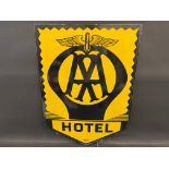 An AA Hotel enamel sign by Franco with good gloss, 22 x 31".
