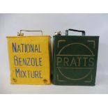 A Pratts two gallon petrol can, with correct cap, by Valor, dated September '34 plus a National